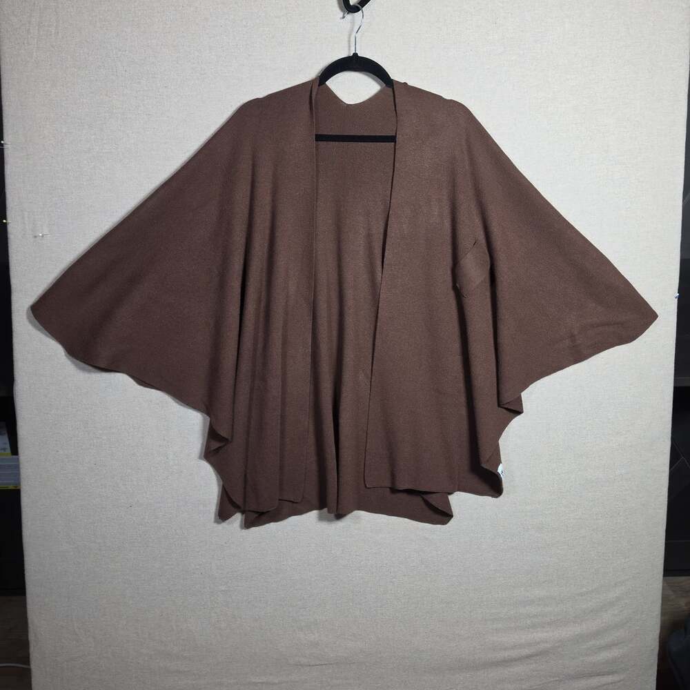Puli Brown poncho Shawl wrap Womens One Size quality soft sweater Duster Boho